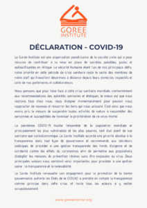 Déclaration Gorée Institue - COVID-19