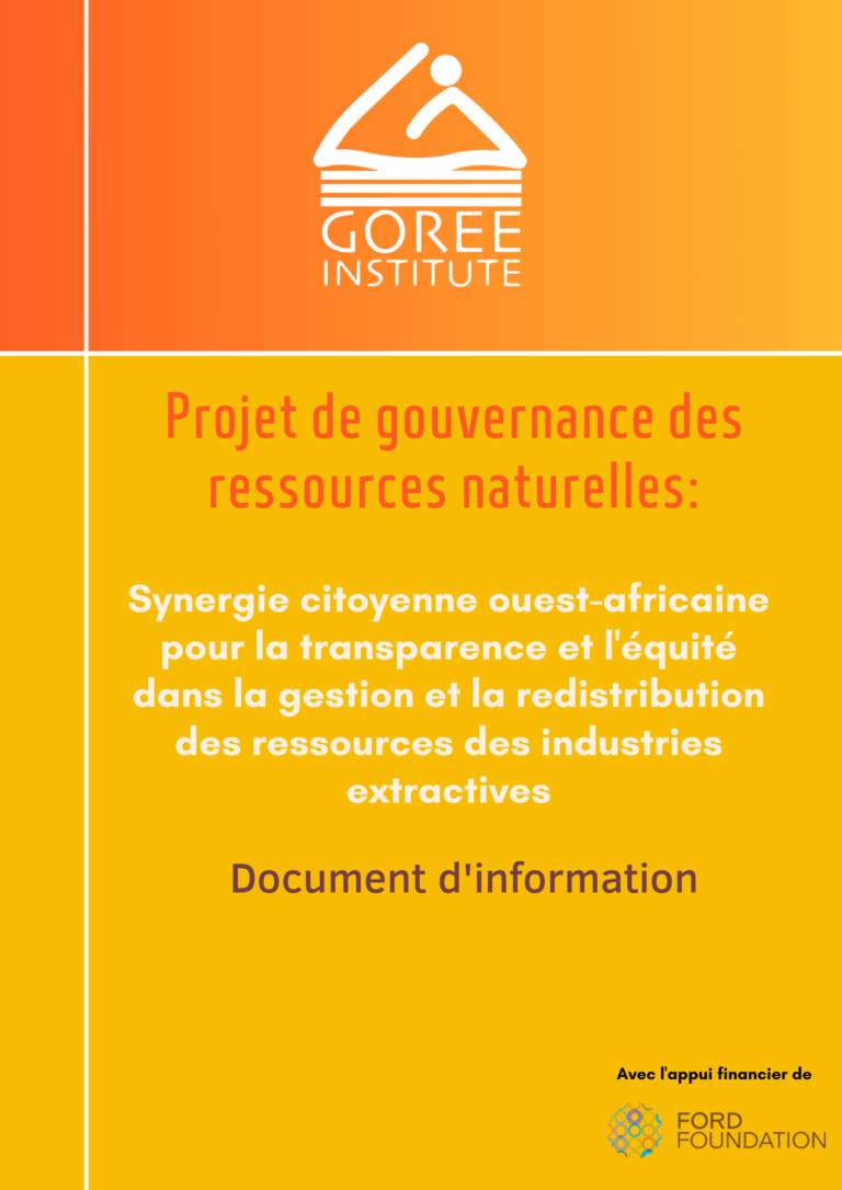 Document d'information sur le Projet Gouvernance des Ressources Naturelles
