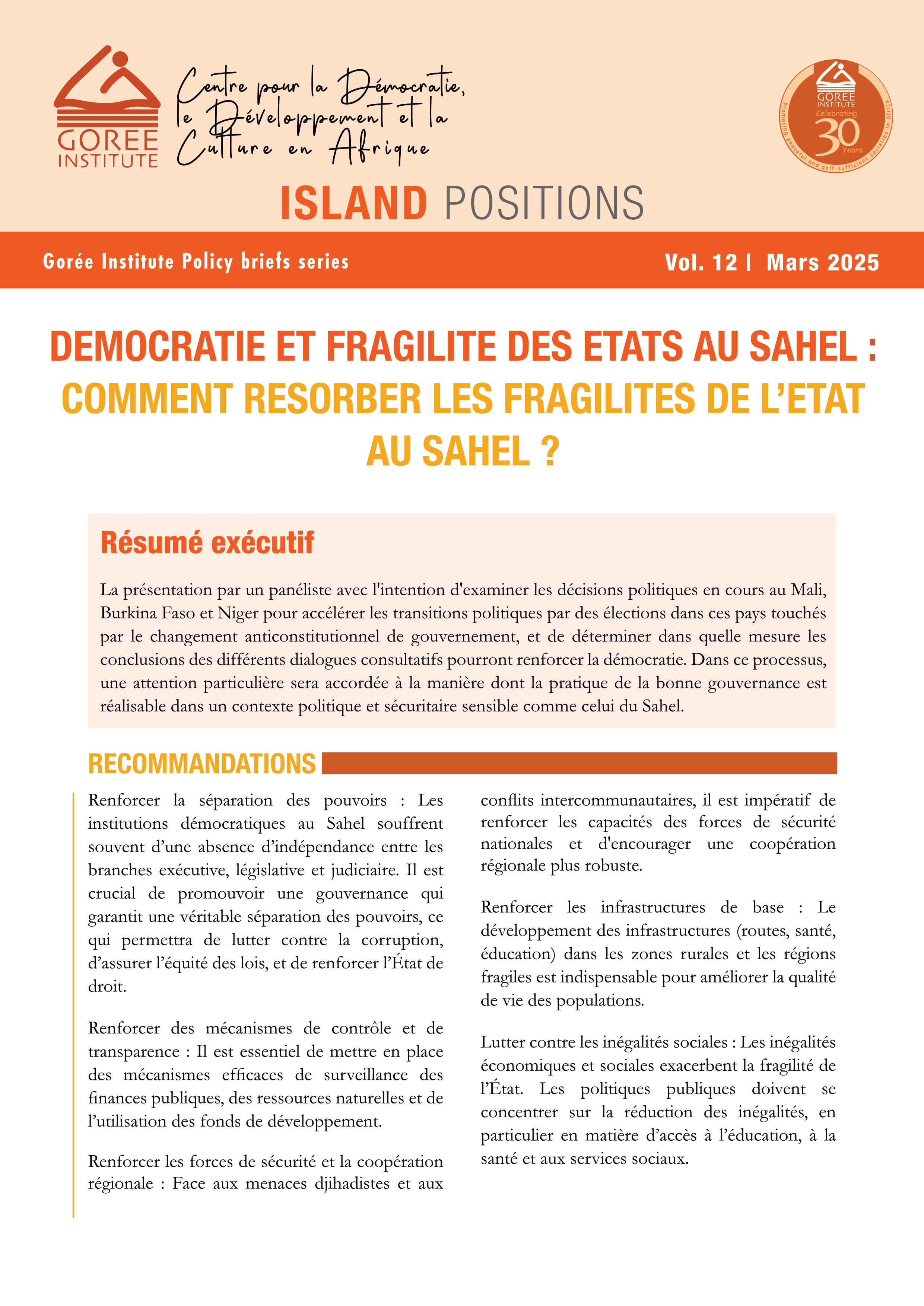 Island Positions 4. VOL 12 mars 2025