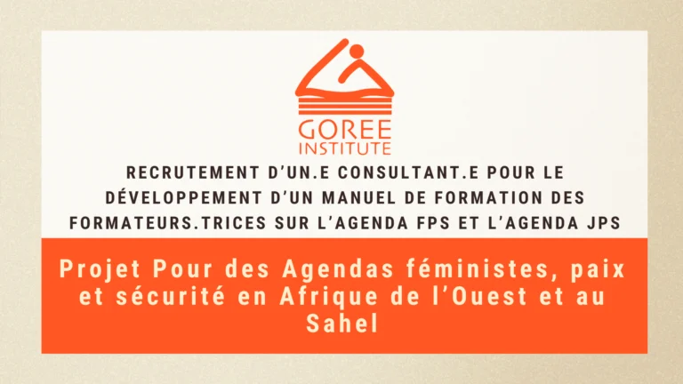 Appel à candidatures: Recrutement d'un.e consultant.e pour le développement d’un manuel de formation des formateurs.trices sur l’agenda FPS et l’agenda JPS 3 Appel a candidature FPS