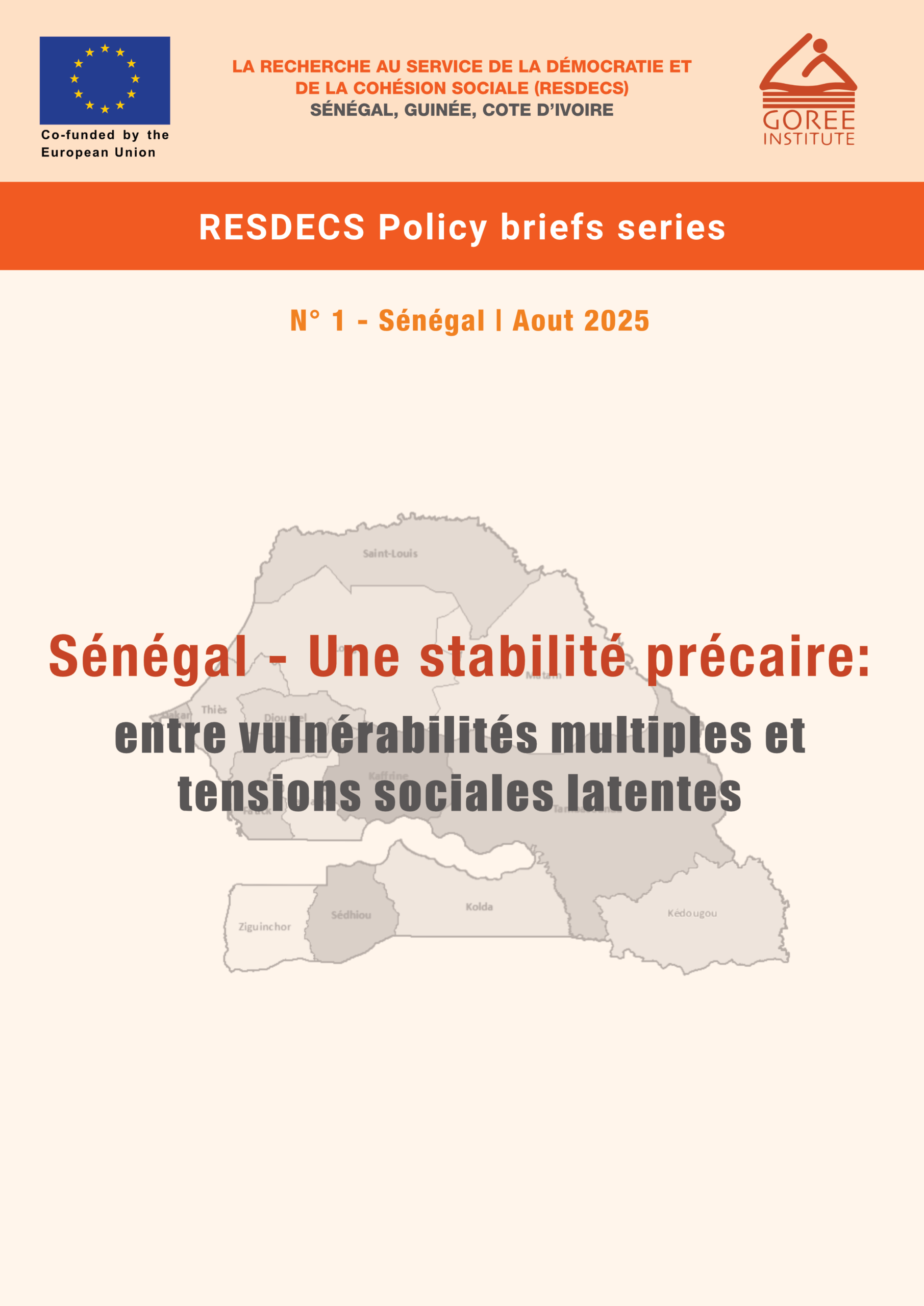 RESDECS Policy Brief Series Senegal 1 Aout 2025 Senegal Une stabilite precaire entre vulnerabilites multiples et tensions sociales latentes 1 scaled