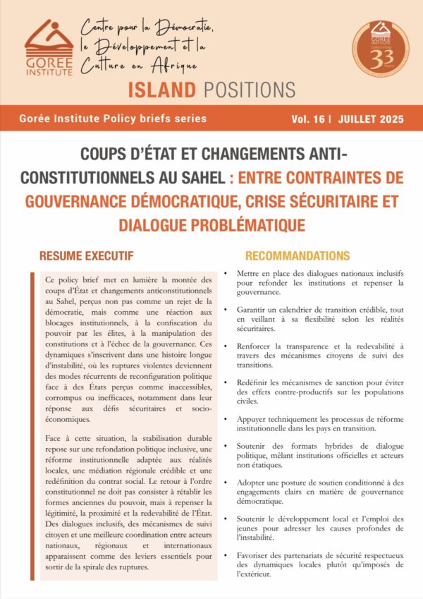 Island Positions - Vol 15 - Juillet 2025 | Gorée Institute Policy Briefs Series