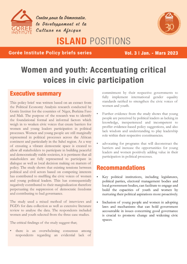 Island positions Vol. 3 | Jan. – Mars 2023 – Gorée Institute Policy briefs series