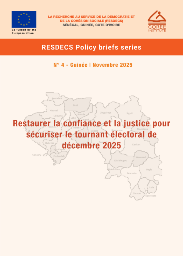 RESDECS Policy Brief Series - Guinée #4 - Novembre 2025 - Restaurer la confiance et la justice pour sécuriser le tournant électoral de décembre 2025